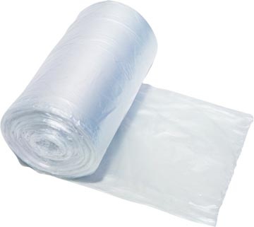 Q-CONNECT Vuilniszak HDPE, 10 micron, ft 44 x 48 cm, transparant, rol van 50 stuks