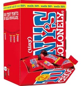 Tony's Chocolonely Tony's Chocolonely mini chocoladereep, 900g, doos van 100 stuks apart verpakt, melk