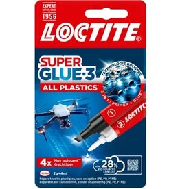 Loctite Loctite secondelijm Super Glue All Plastics, 2 g + 4 ml, op blister