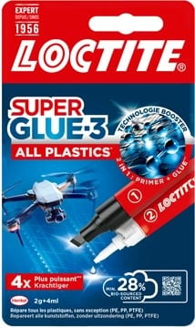 Loctite Loctite secondelijm Super Glue All Plastics, 2 g + 4 ml, op blister