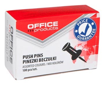 Office Products OFFICE products prikbordspelden, geassorteerde kleuren, doos van 100 stuks