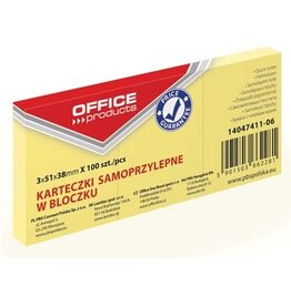 Office Products OFFICE products memoblok, 38 x 51 mm, 100 vel, geel
