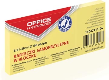 Office Products OFFICE products memoblok, 38 x 51 mm, 100 vel, geel