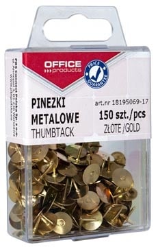 Office Products OFFICE products punaises, goud, plastic ophangdoosje van 150 stuks