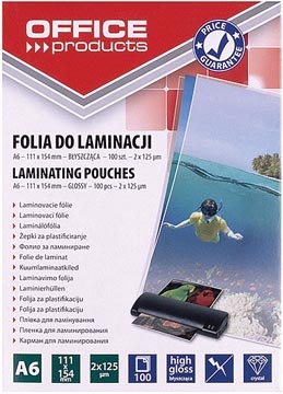 Office Products OFFICE products lamineerhoes A6, 250 micron (2 x 125 micron), pak van 100 stuks