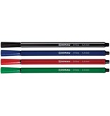 DONAU DONAU D-fine fineliner, 0,4 mm, etui van 4 stuks, geassorteerde kleuren