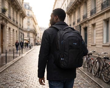 DONAU Donau Travel rugzak Paris, 30 l, 15,6 inch, zwart