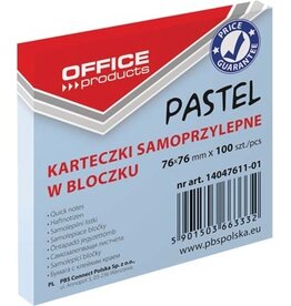 Office Products OFFICE products memoblok Pastel, 76 x 76 mm, 100 vel, pastelblauw