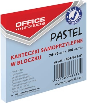 Office Products OFFICE products memoblok Pastel, 76 x 76 mm, 100 vel, pastelblauw