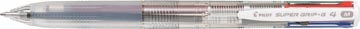 Pilot Pilot Super Grip G-4 4-kleurenbalpen, medium, klassieke inktkleuren, transparant lichaam