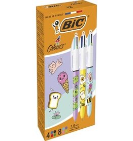 Bic Bic 4-kleurenbalpen Kawai, doos van 12 stuks, assorti