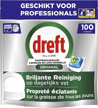 Dreft Dreft Pro Original vaatwastabletten, Regular, pak van 100 capsules