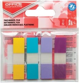Office Products OFFICE products index, 12 x 43 mm,  geassorteerde pastelkleuren, ophangzakje van 4 x 35 tabs