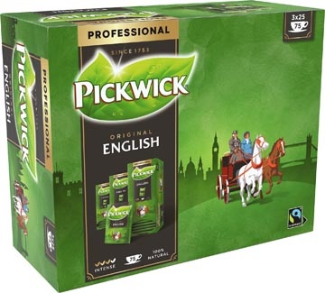 Pickwick Pickwick thee, zwarte thee English, fairtrade, pak van 25 zakjes