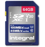 Integral Integral geheugenkaart SDXC V30,  64 GB