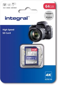 Integral Integral geheugenkaart SDXC V30,  64 GB