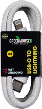 Greenmouse Greenmouse Lightning USB-C kabel, USB-C naar 8-pin, 1 m, woven