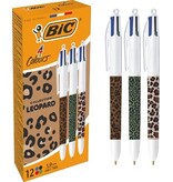 Bic Bic 4-kleurenbalpen Leopard, doos van 12 stuks, assorti