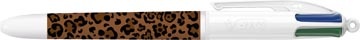 Bic Bic 4-kleurenbalpen Leopard, doos van 12 stuks, assorti