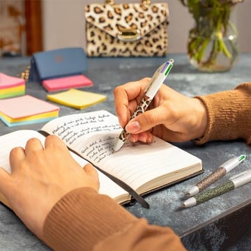 Bic Bic 4-kleurenbalpen Leopard, doos van 12 stuks, assorti