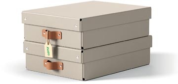 Leitz Leitz Puro opbergdoos, medium laag, ft A4, 8 liter, beige, pak van 2 stuks