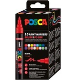 Posca Uni Posca paintmarker PC-5BR, 1 - 4 mm, penseel punt, blister van 16 stuks