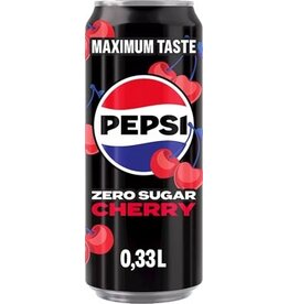 Pepsi Pepsi Zero Sugar Cherry frisdrank, sleek blik van 33 cl, pak van 12 stuks