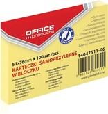 Office Products OFFICE products memoblok, 51 x 76 mm, 100 vel, geel