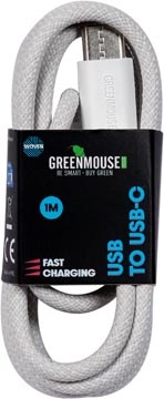 Greenmouse Greenmouse kabel, USB-A naar USB-C, 1 m, woven