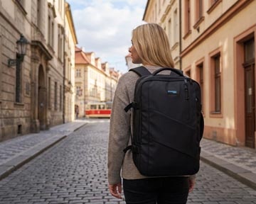 DONAU Donau Travel rugzak Prague, 32 l, 17 inch, zwart