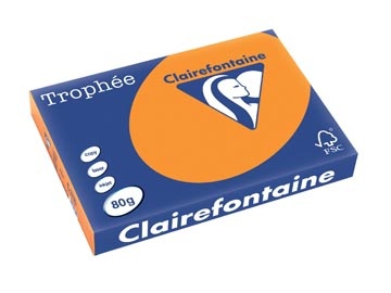 Clairefontaine Clairefontaine Trophée Pastel, gekleurd papier, A3, 80 g, 500 vel, fluo oranje
