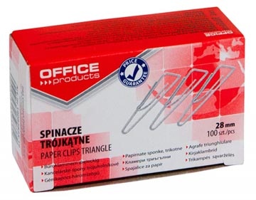Office Products OFFICE products papierklemmen, 28 mm, gegalvaniseerd, driehoekig, doos van 100 stuks