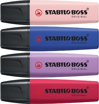 Stabilo STABILO BOSS ORIGINAL NatureCOLORS Wildflower markeerstift, etui van 4 stuks, assorti
