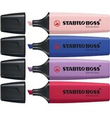 Stabilo STABILO BOSS ORIGINAL NatureCOLORS Wildflower markeerstift, etui van 4 stuks, assorti