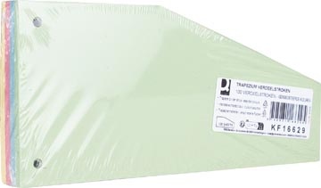 Q-CONNECT Q-CONNECT trapezium verdeelstroken, pak van 100 stuks, geassorteerde kleuren