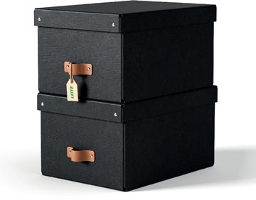 Leitz Leitz Puro opbergdoos, medium, ft A4, 17 liter, zwart, pak van 2 stuks