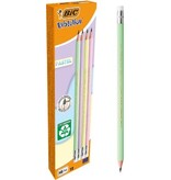 Bic Bic grafietpotlood Evolution Pastel HB met gom, doos van 12 stuks, assorti