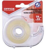Office Products OFFICE products plakband, 19 mm x 33m, met afroller, transparant, op blister