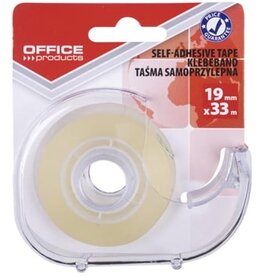 Office Products OFFICE products plakband, 19 mm x 33m, met afroller, transparant, op blister