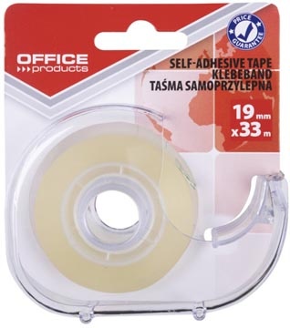 Office Products OFFICE products plakband, 19 mm x 33m, met afroller, transparant, op blister
