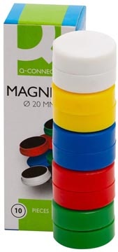 Q-CONNECT Q-CONNECT magneten, 20 mm, assorti, pak van 10 stuks