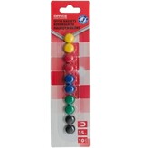 Office Products OFFICE products magneten, 15 mm, geassorteerde kleuren, blister van 10 stuks