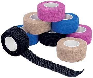 Q-CONNECT Q-CONNECT vingerverband, 2,5 cm x 4,5 m, doos van 8 rollen in verschillende kleuren