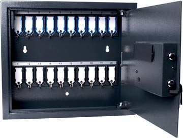 Pavo Pavo Magnettag sleutelkast, voor 20 sleutelhangers, donkergrijs