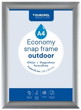 Europel Europel clicklijst Economy, waterdicht, 25 mm, ft A4, zilver