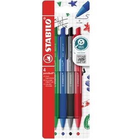 Stabilo STABILO Pointball colorful balpen, medium punt, etui van 4 stuks, assorti