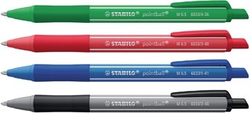Stabilo STABILO Pointball colorful balpen, medium punt, etui van 4 stuks, assorti