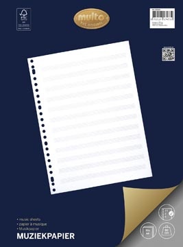 Multo Multo muziekpapier voor ft A4, 23-gaatsperforatie, 50 vel