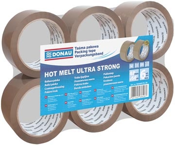 DONAU DONAU verpakkingsplakband Hot-Melt, 50 micron, 48 mm x 66 m, bruin