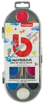 Bruynzeel Kids Bruynzeel Kids waterverf, set van 12 geassorteerde kleuren, in ophangbaar doosje